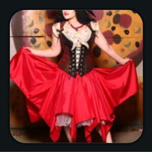 Damsel in this Dress Red Fairy Skirt Elastic Waist Size L/XL NWT